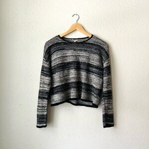 Eileen Fisher Organic Linen and Wool Blend Cropped Crewneck Sweater Size Medium